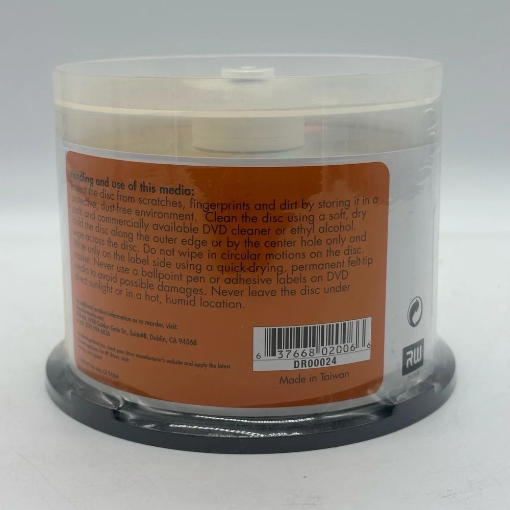 NISP HP‎ DR00024 DVD+R 4.7GB 50 Pack Spindle Blank DVD Media 4x Speed Write-Once